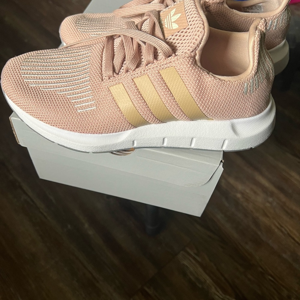 Adidas Pink and Gold Sneakers